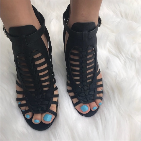 Dark Sand tan strappy stacked sandals - Picture 8 of 8